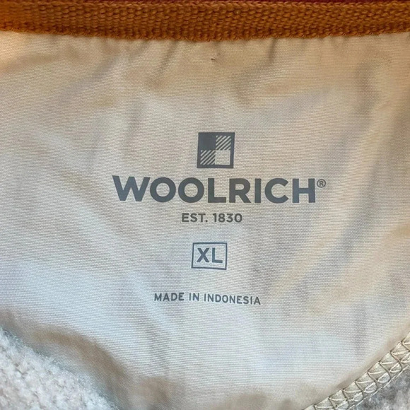 NWOT Woolrich 1/4 Snap Fleece Pullover Sweater Men's XL Cream Long Sleeve Pocket - Picture 12 of 14